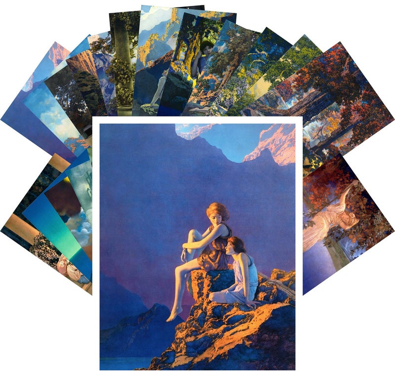 PIXILUV Vintage PostCards 24 pcs Amazing Lanscapes and Beautiful People Vintage Comic Illustration - Image 1